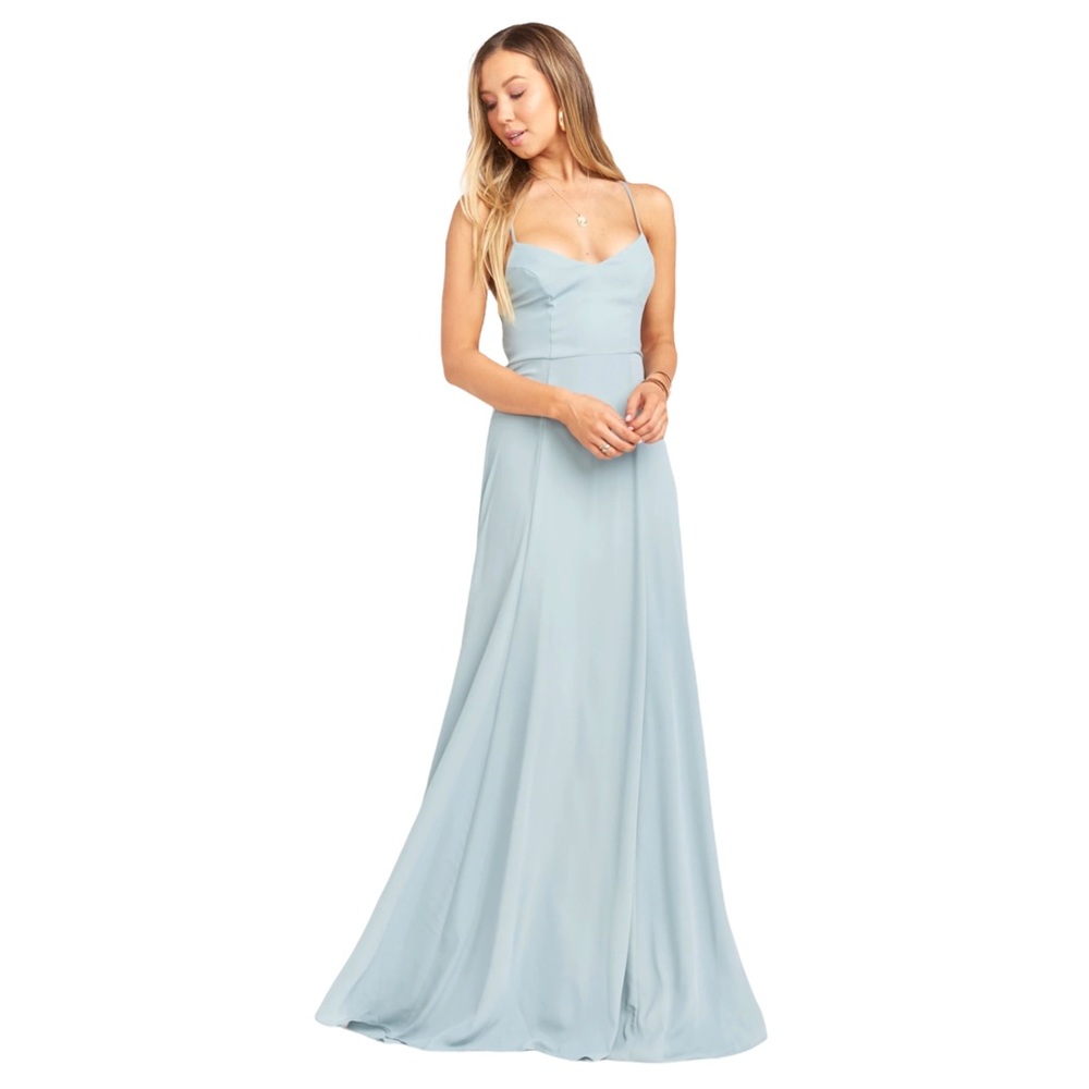 SHOW ME YOUR MUMU Godshaw Goddess Formal Bridesmaid Gown Silver Sage